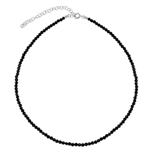 Gargantilla espinela negra plata