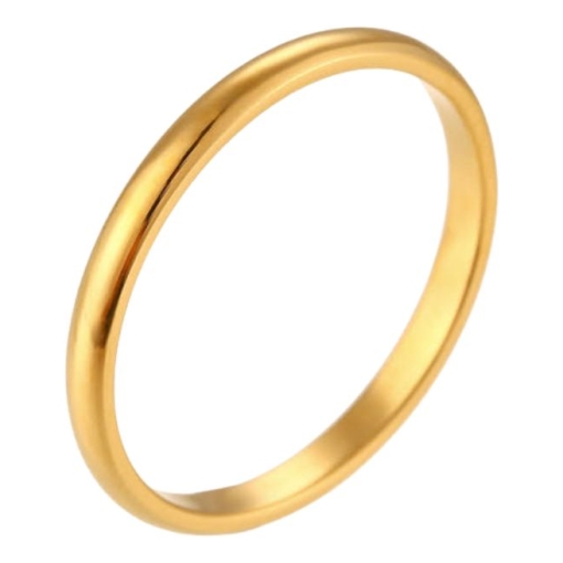 Anillo liso 2mm acero dorado