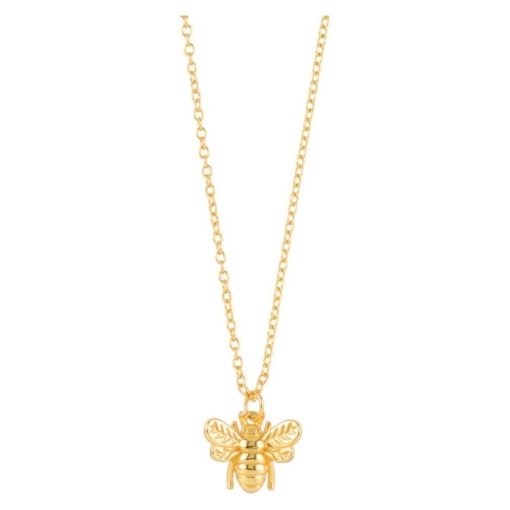 Collar abeja plata dorado