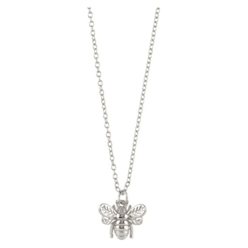 Collar abeja plata plateado