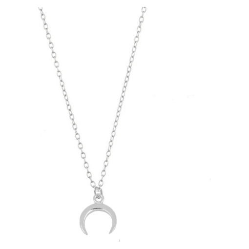 Collar luna invertida plata plateado