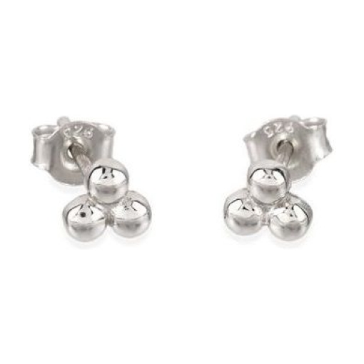 Pendientes 3 bolitas plata plateado