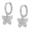 Pendientes aro mariposa plata plateado