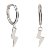 Pendientes aro rayo plata plateado