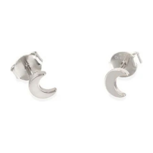 Pendientes luna plata plateado