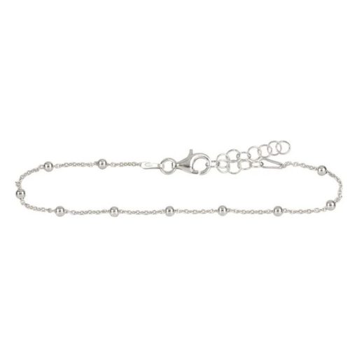 Pulsera cadena bolitas plata plateado