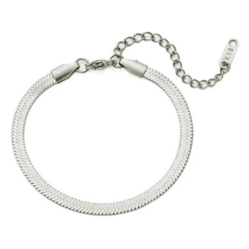 Pulsera cadena plana 4mm acero `plateado