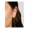 Pendientes aro coraz&oacute;n acero dorado mod