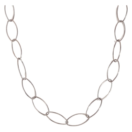 Collar largo cadena ovalada acero - Imagen 3