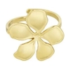 Anillo ajustable flor acero dorado