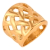 Anillo entrecruzado acero dorado