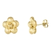 Pendientes botón flor pequeña acero dorado