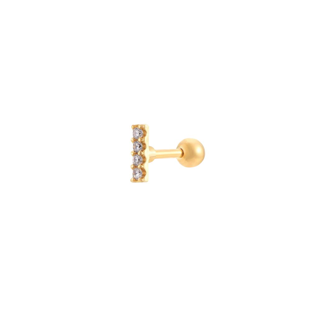 Piercing barbell barra circonitas acero dorado