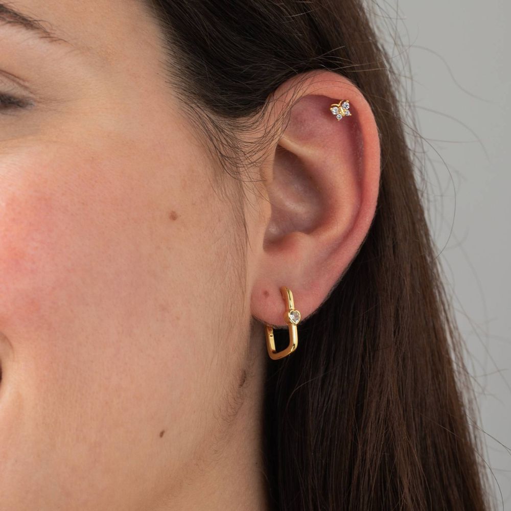 Piercing barbell mariposa circonitas acero - Imagen 4