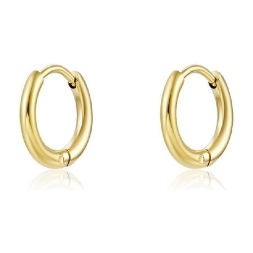 Pendientes aro 10mm acero dorado
