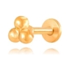 Piercing labret 3bolitas acero dorado