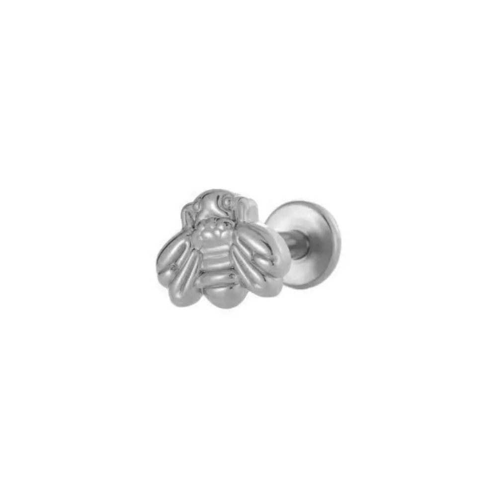 Piercing labret abeja acero plateado