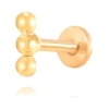 Piercing labret barra bolitas acero dorado