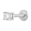 Piercing labret circonita 4mm acero plateado