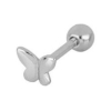 Piercing barbel mariposa plata plateado