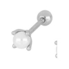 Piercing barbel perla plata plateado