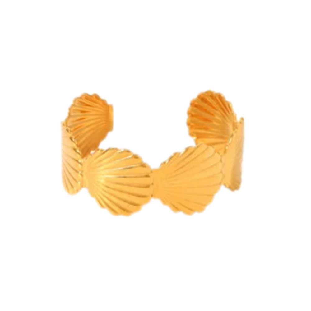 Brazalete conchas acero dorado