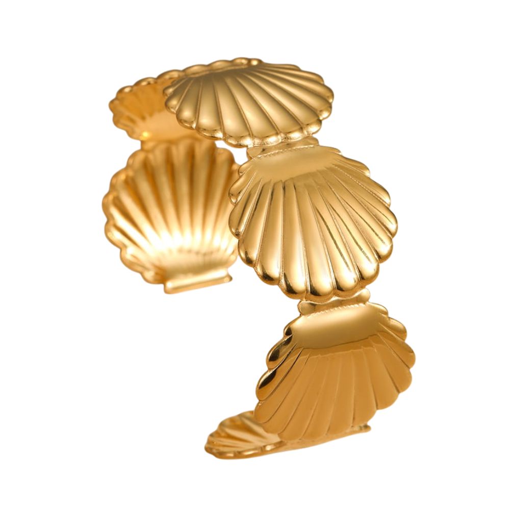 Brazalete concha acero dorado
