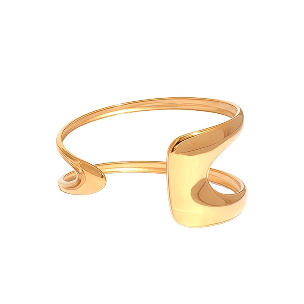 Brazalete abierto acero dorado
