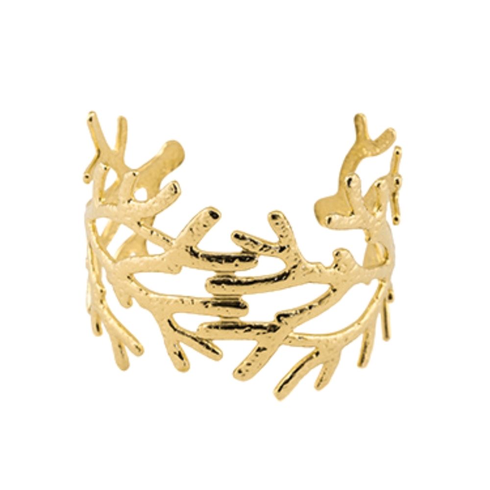 Brazalete coral acero dorado