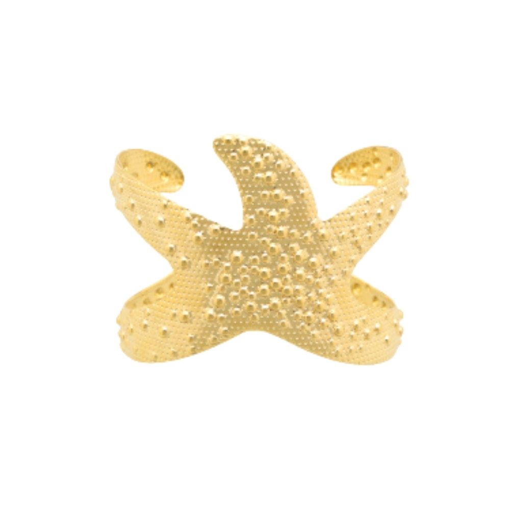 Brazalete estrella de mar acero dorado