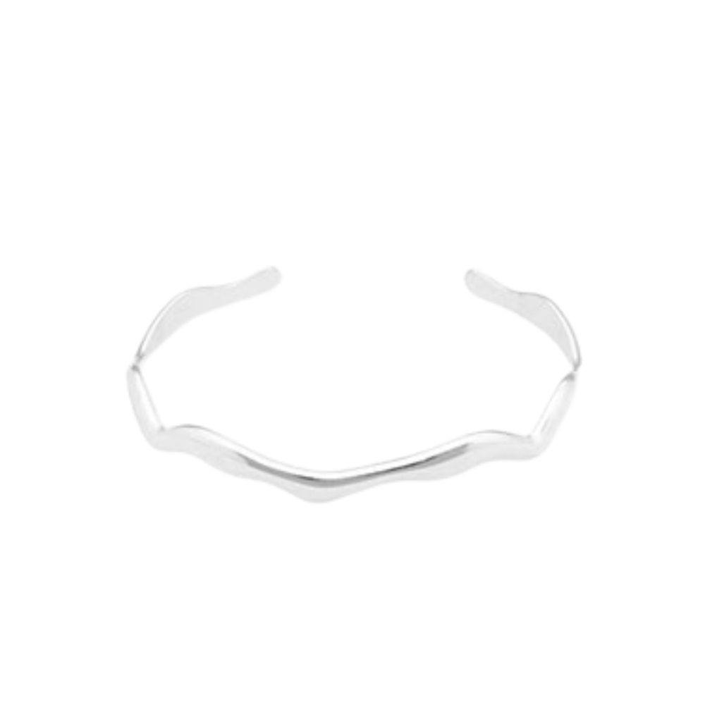 Brazalete ondulado acero plateado