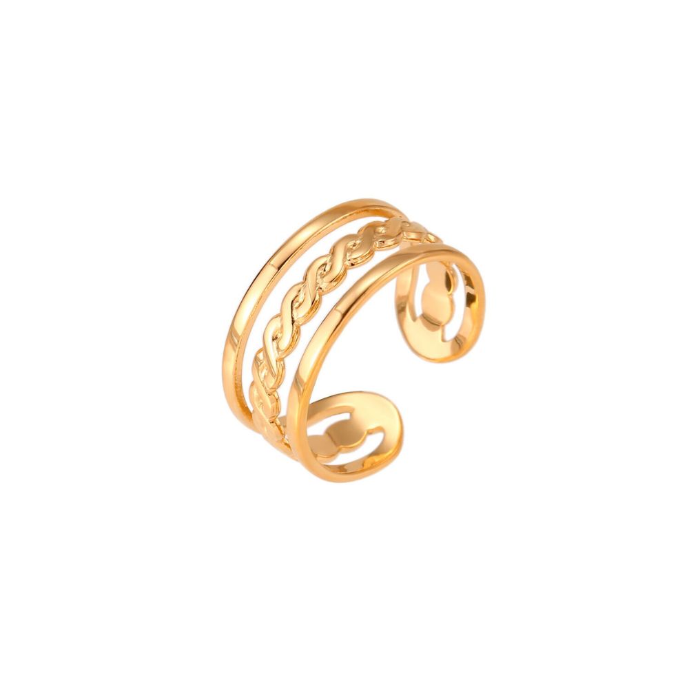 Anillo pie trenza acero dorsdo